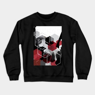 Red and Black Abstract City Crewneck Sweatshirt